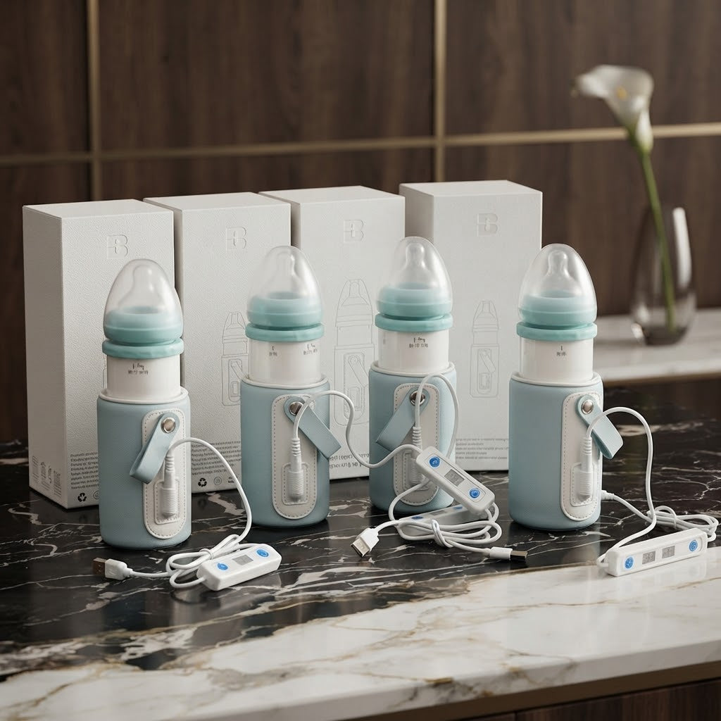 USB Baby Bottle mer With Adjustable Temperature Display Portable Milk.