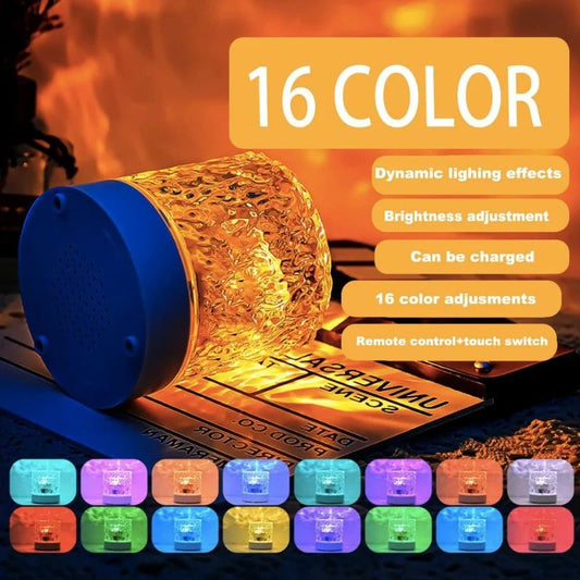 16 Colors Northern Lights Water Ripple Lamp | RGB Ocean Wave Projector Light with Remote Control | Rechargeable Ceiling & Room Atmosphere Lamp