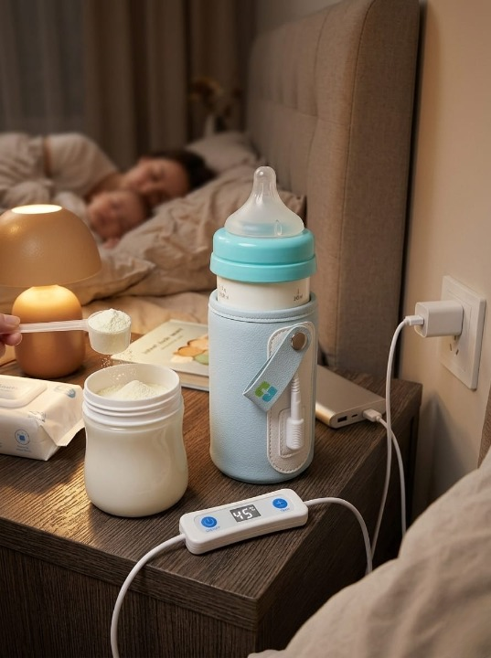 USB Baby Bottle mer With Adjustable Temperature Display Portable Milk.
