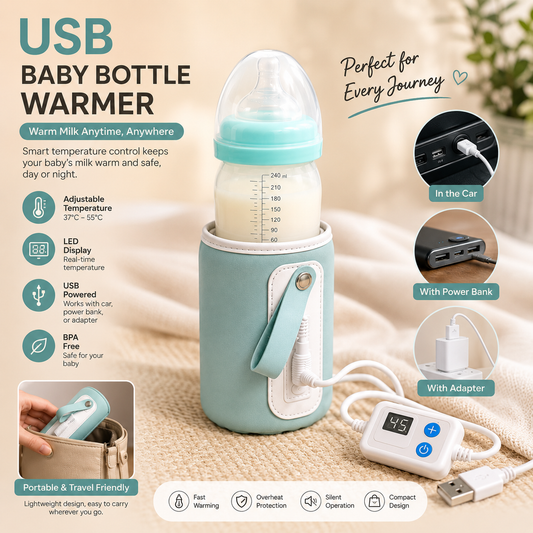 USB Baby Bottle mer With Adjustable Temperature Display Portable Milk.